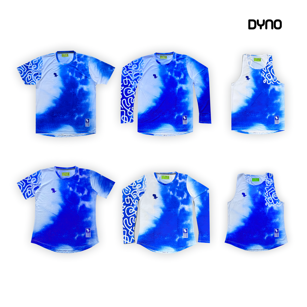 Blue ethnic running