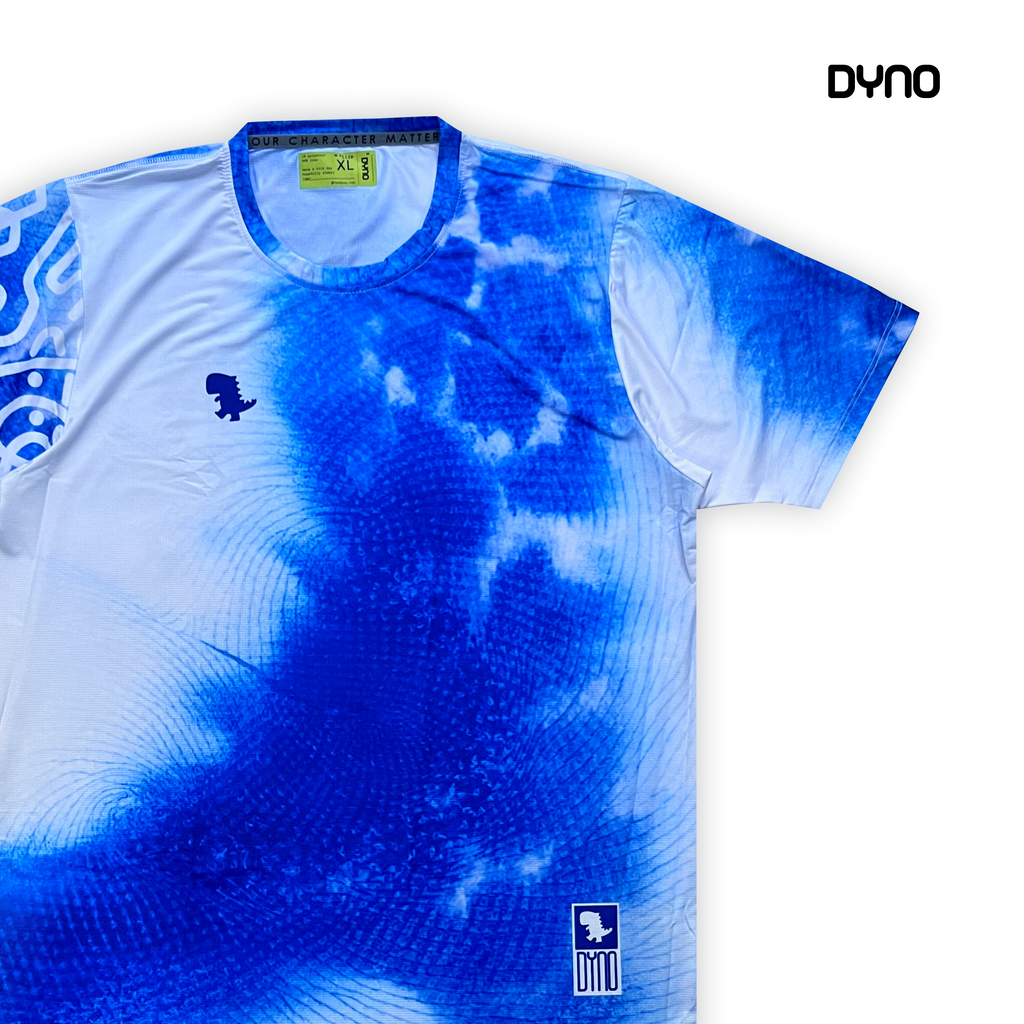 Blue ethnic running